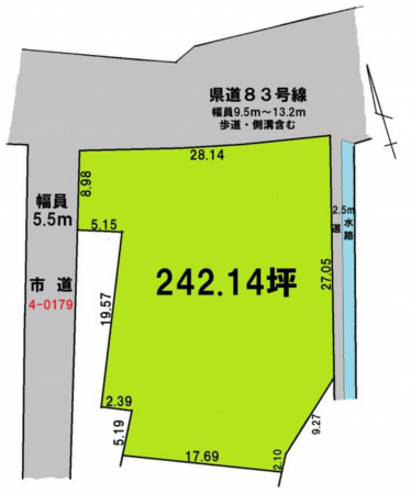 大網白里市桂山、土地の間取り画像です
