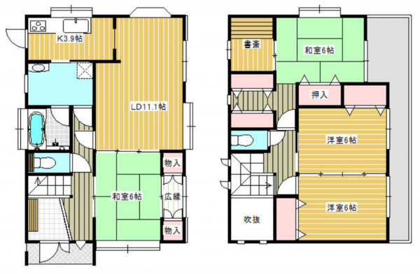 東金市、中古一戸建ての間取り画像です