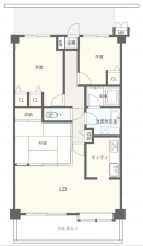 茂原市早野、中古マンションの間取り画像です