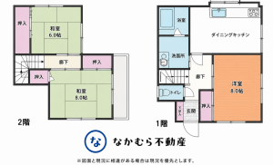 茂原市東郷、中古一戸建ての間取り画像です