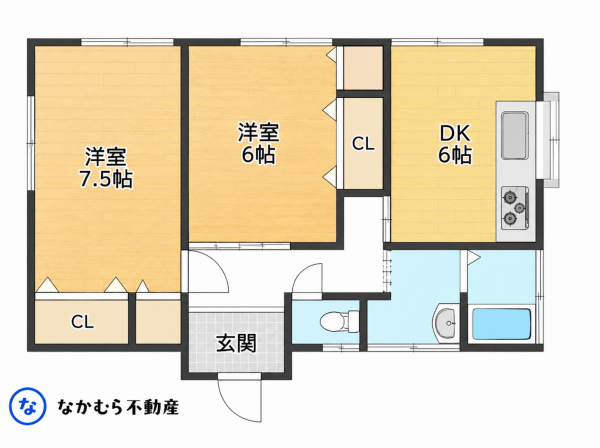茂原市萱場、中古一戸建ての間取り画像です