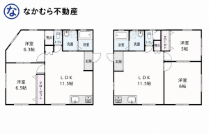 茂原市木崎、中古一戸建ての間取り画像です