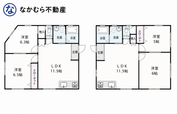 茂原市木崎、中古一戸建ての間取り画像です