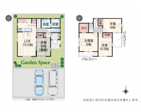 茂原市東郷、新築一戸建ての間取り画像です