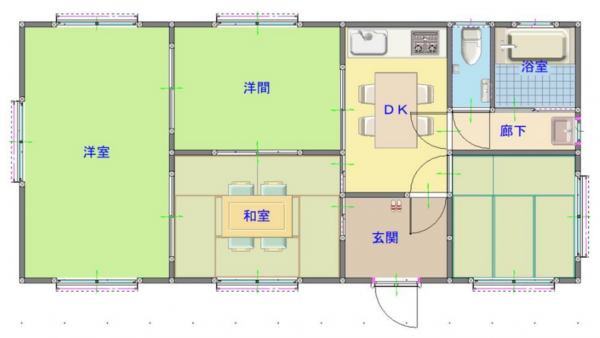 大網白里市南今泉、中古一戸建ての間取り画像です