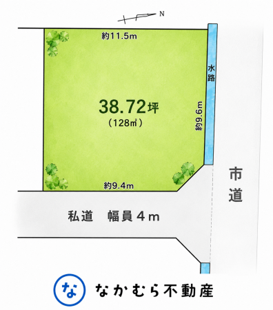 茂原市法目、土地の間取り画像です