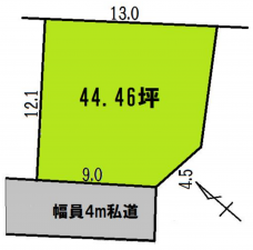 大網白里市上貝塚、土地の間取り画像です