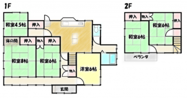茂原市南吉田、中古一戸建ての間取り画像です