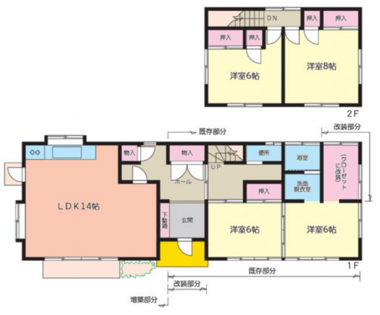 茂原市東郷、中古一戸建ての間取り画像です