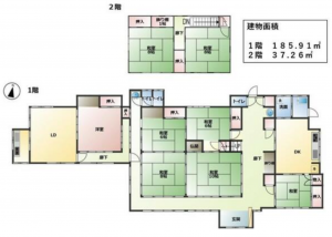 茂原市石神、中古一戸建ての間取り画像です
