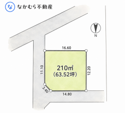 大網白里市上谷新田、土地の間取り画像です