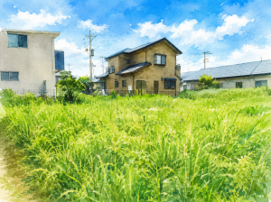 大網白里市北飯塚、土地の画像です