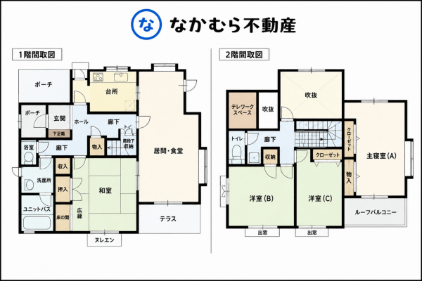 大網白里市みずほ台、中古一戸建ての間取り画像です