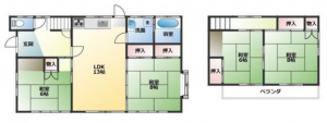 茂原市下永吉、中古一戸建ての間取り画像です