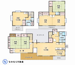 大網白里市永田、中古一戸建ての間取り画像です