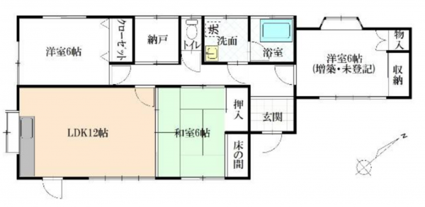 大網白里市永田、中古一戸建ての間取り画像です