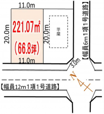 茂原市ゆたか、土地の間取り画像です