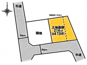 茂原市大芝、土地の間取り画像です