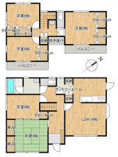 大網白里市清名幸谷、中古一戸建ての間取り画像です