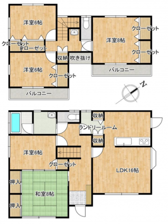 大網白里市清名幸谷、中古一戸建ての間取り画像です
