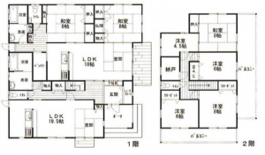 茂原市小林、中古一戸建ての間取り画像です