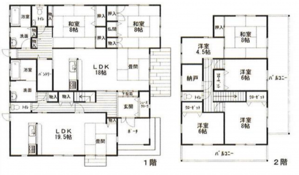 茂原市小林、中古一戸建ての間取り画像です