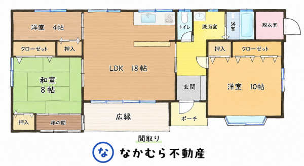 茂原市真名、中古一戸建ての間取り画像です