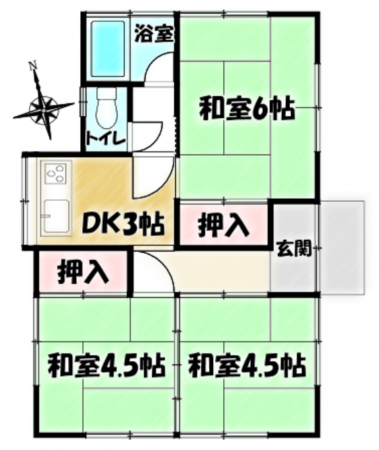 茂原市上永吉、中古一戸建ての間取り画像です