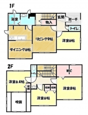 大網白里市季美の森南、中古一戸建ての間取り画像です
