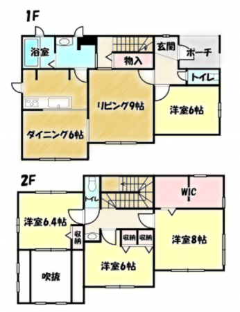 大網白里市季美の森南、中古一戸建ての間取り画像です