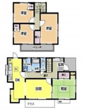 大網白里市木崎、中古一戸建ての間取り画像です
