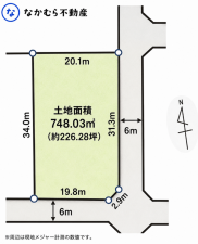 大網白里市ながた野、土地の間取り画像です