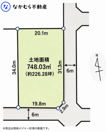 大網白里市ながた野、土地の間取り画像です