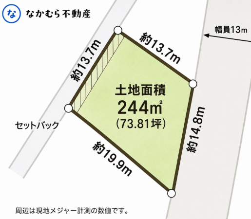 大網白里市永田、土地の間取り画像です