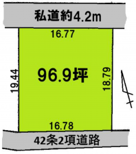 大網白里市金谷郷、土地の間取り画像です