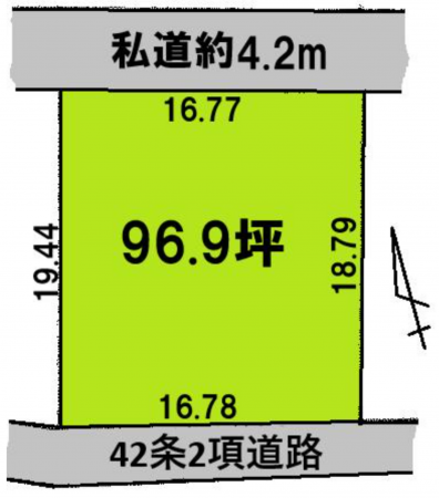 大網白里市金谷郷、土地の間取り画像です