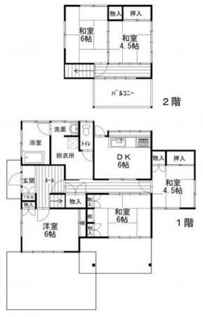 茂原市萩原町、中古一戸建ての間取り画像です