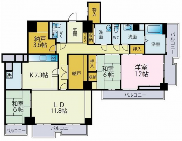 大網白里市駒込、中古マンションの間取り画像です