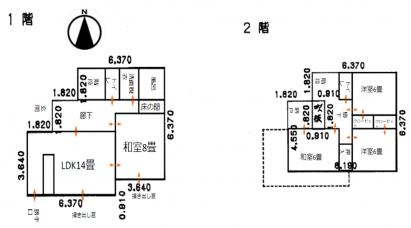 茂原市東郷、中古一戸建ての間取り画像です