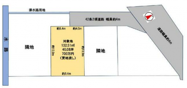 大網白里市駒込、土地の間取り画像です