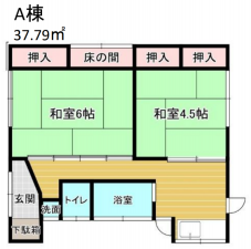 大網白里市清水、中古一戸建ての間取り画像です