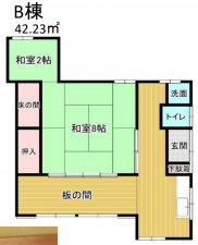 大網白里市清水、中古一戸建ての間取り画像です