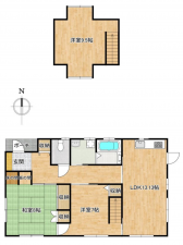 茂原市東郷、中古一戸建ての間取り画像です