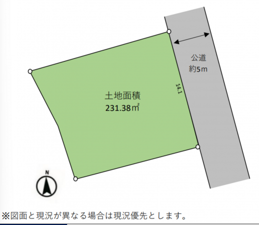茂原市高師町、土地の間取り画像です