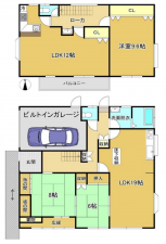 茂原市渋谷、中古一戸建ての間取り画像です