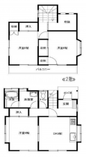 大網白里市南横川、中古一戸建ての間取り画像です