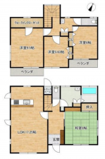 大網白里市みどりが丘、中古一戸建ての間取り画像です