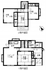 東金市菱沼、中古一戸建ての間取り画像です