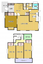 東金市関下、中古一戸建ての間取り画像です