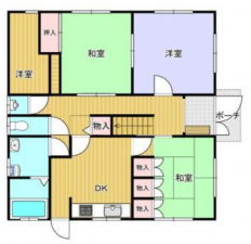 東金市極楽寺、中古一戸建ての間取り画像です